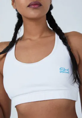 Sports Bra with Racerback, white