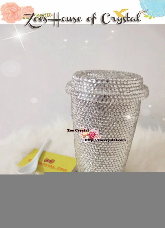 Stylish Bling Crystallized STARBUCKS Ceramic Mug / Cup