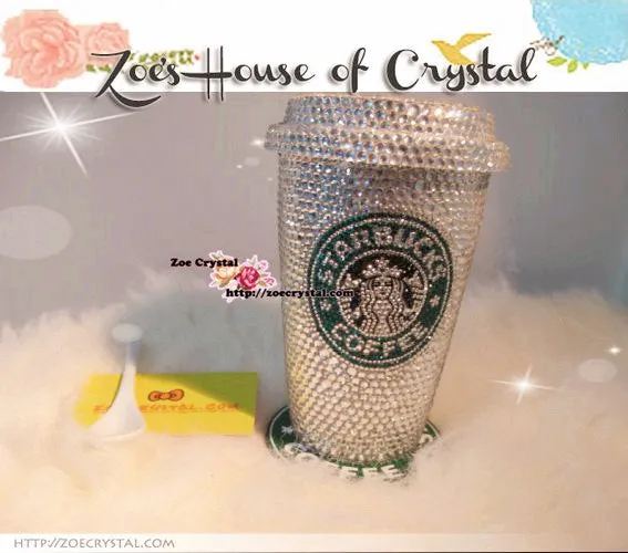 Stylish Bling Crystallized STARBUCKS Ceramic Mug / Cup