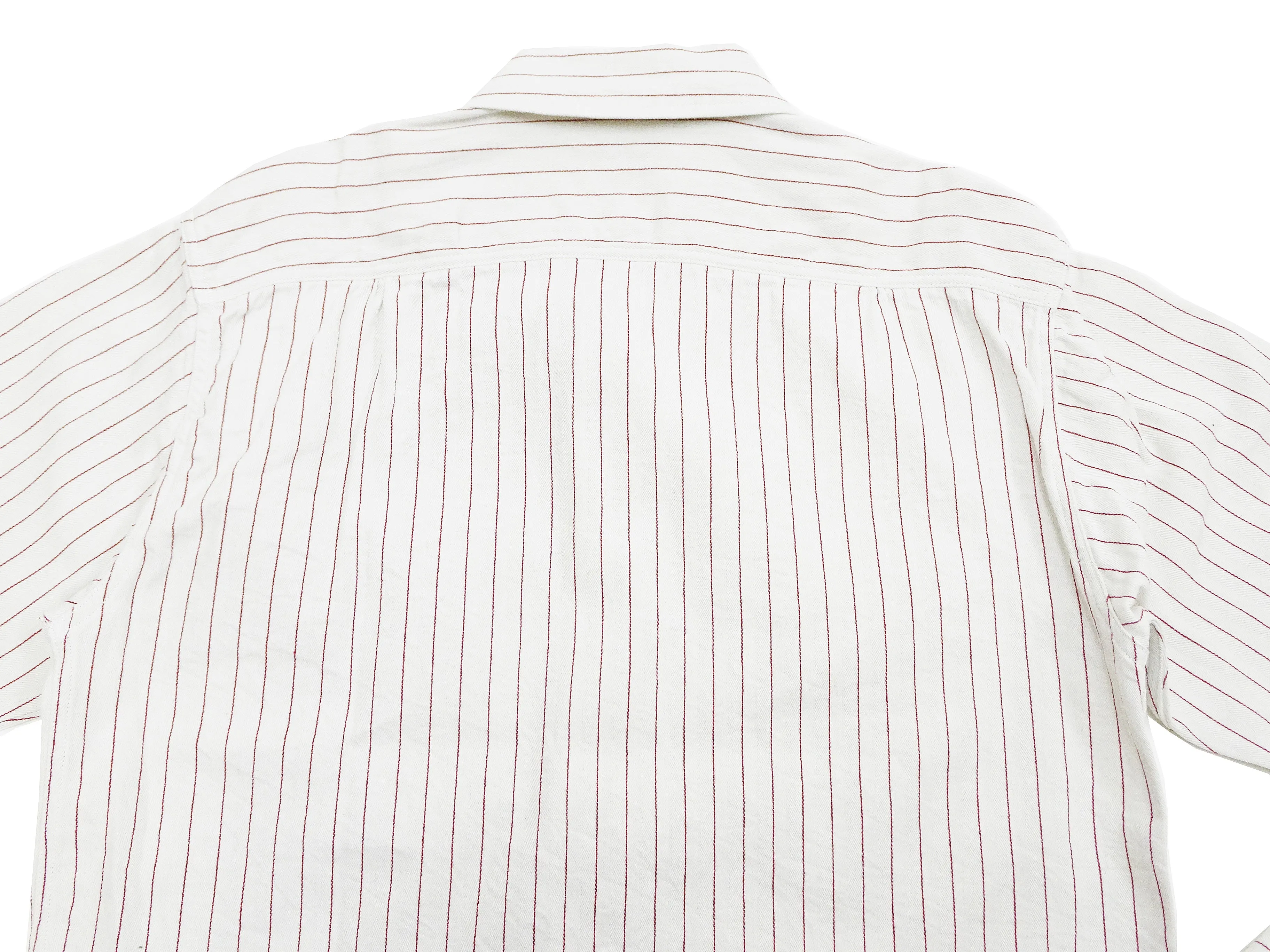 Sugar Cane Shirt Men's Vertical Striped Long Sleeve Button Up Shirt Coke Stripe Work Shirt SC28652 105 Off-White