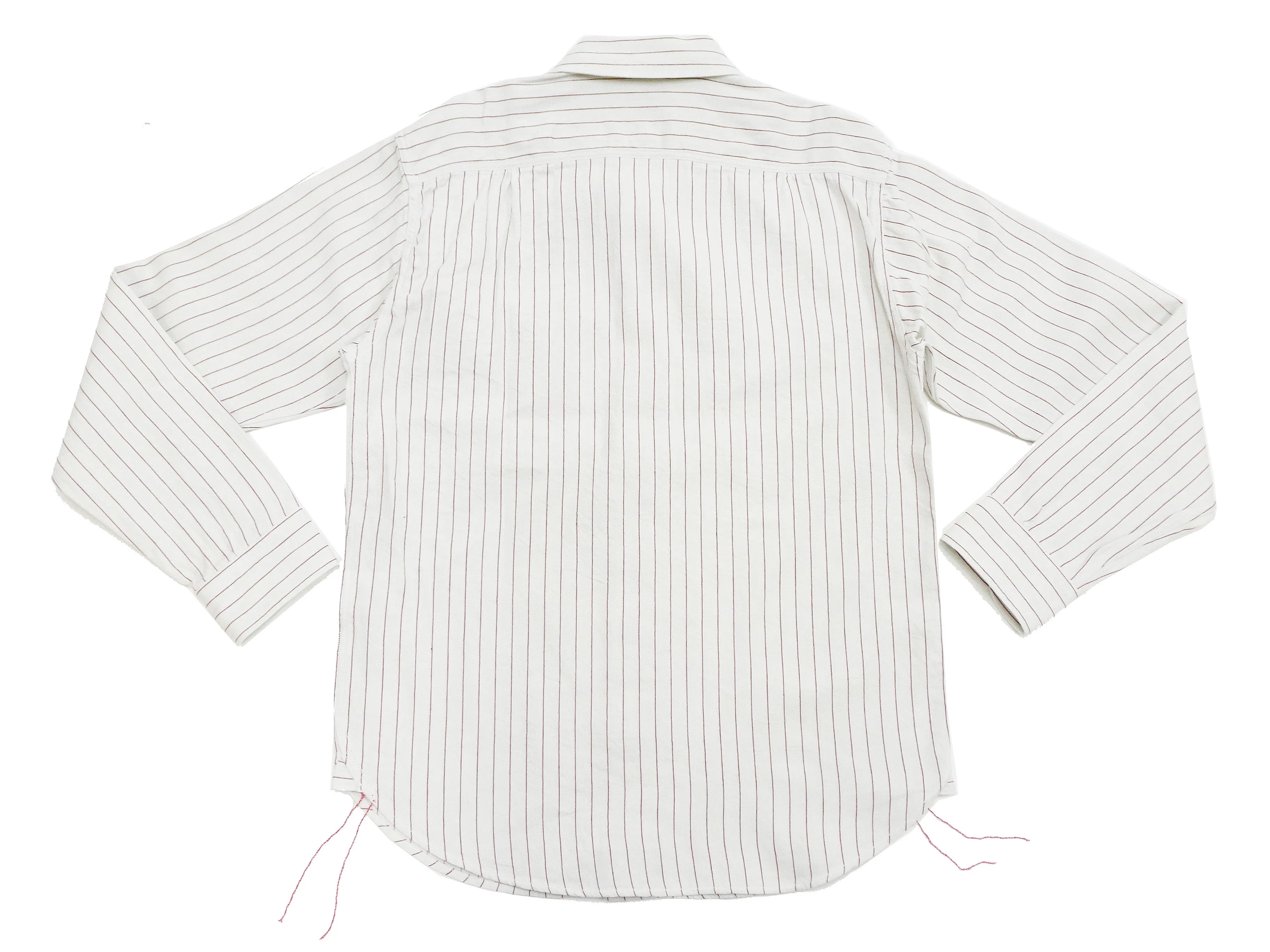 Sugar Cane Shirt Men's Vertical Striped Long Sleeve Button Up Shirt Coke Stripe Work Shirt SC28652 105 Off-White