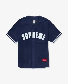 Supreme Ultrasuede Mesh Baseball Blue Jersey