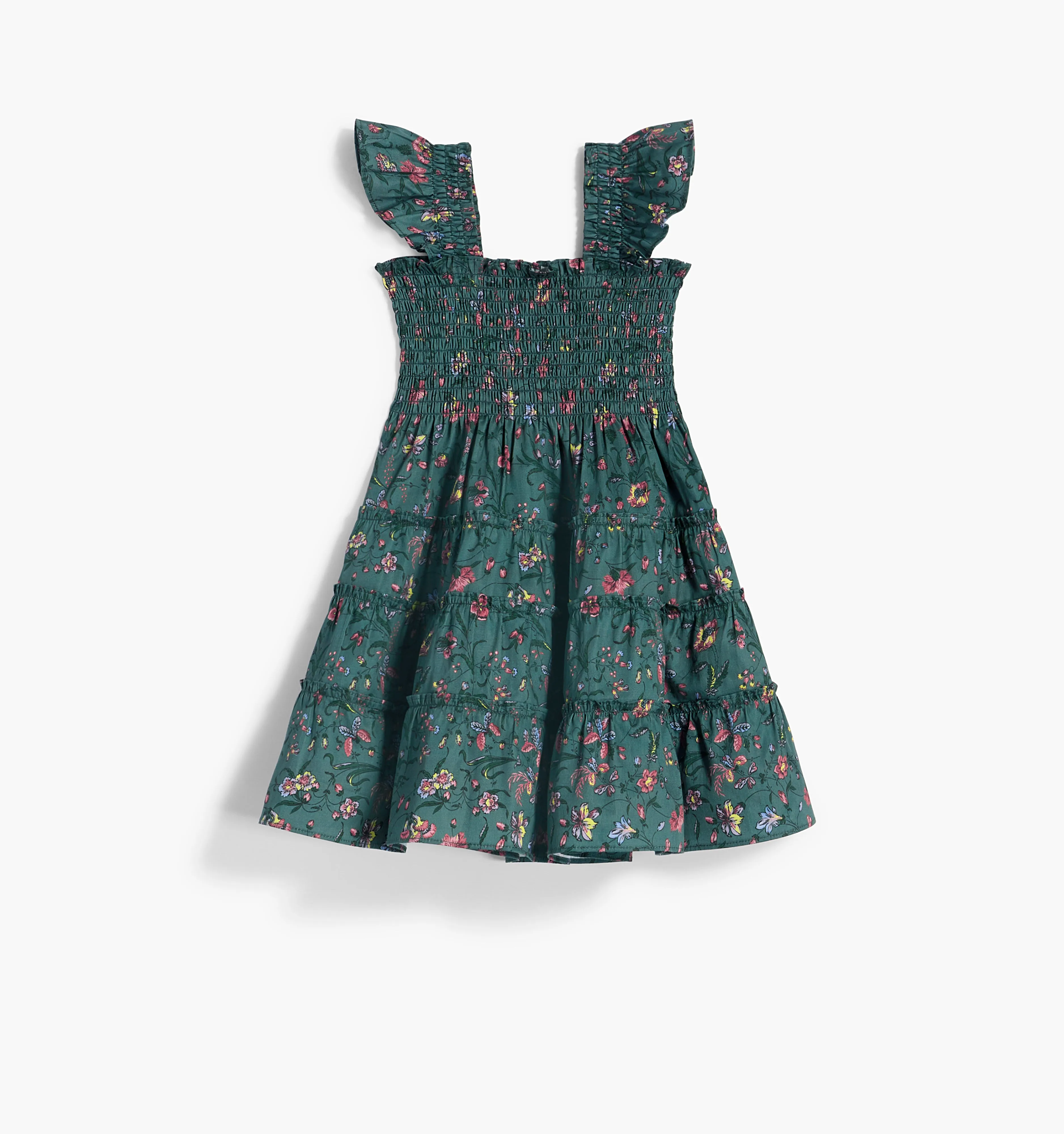 The Tiny Ellie Nap Dress - Bottle Green Fleur Chintz