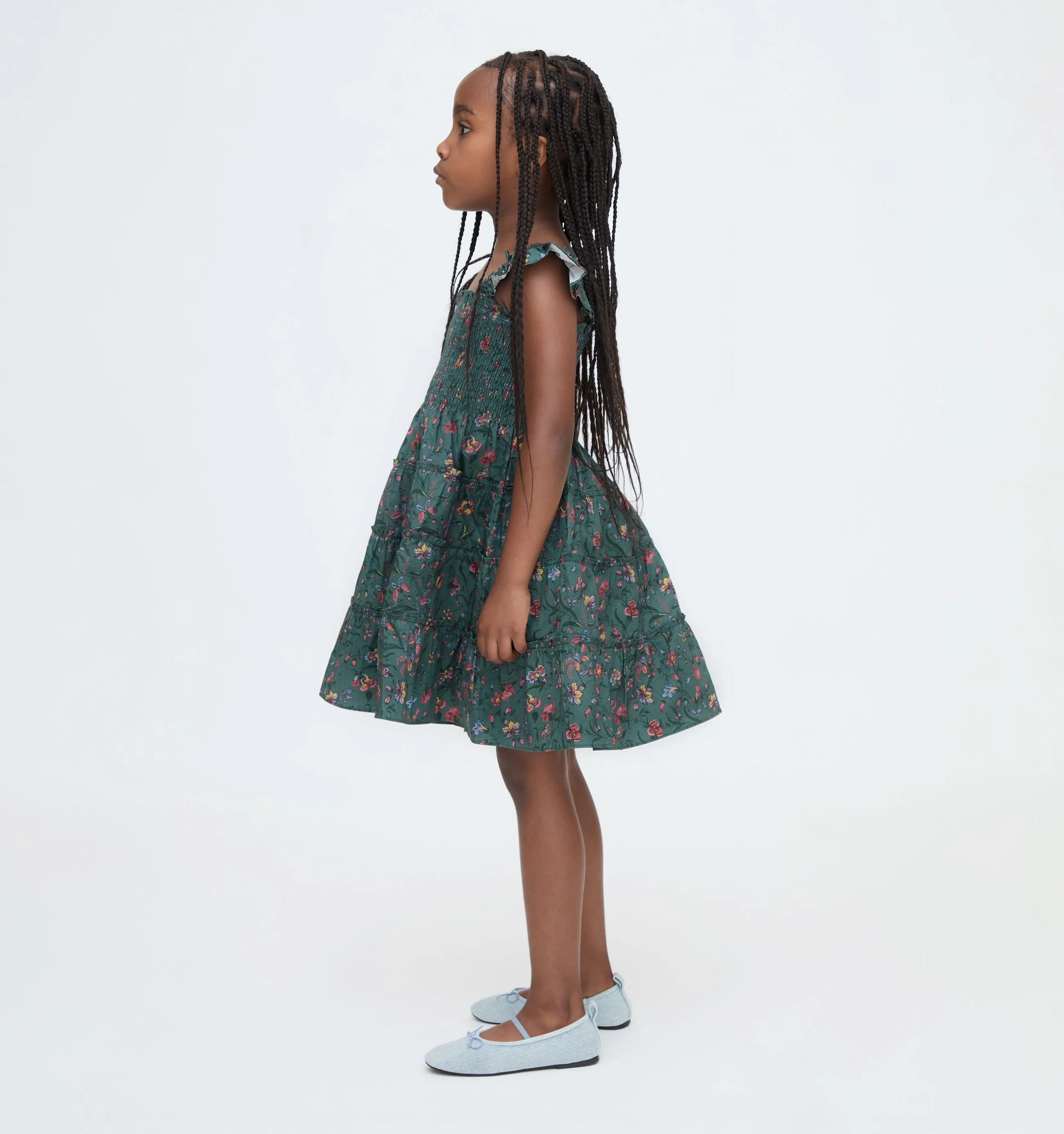 The Tiny Ellie Nap Dress - Bottle Green Fleur Chintz