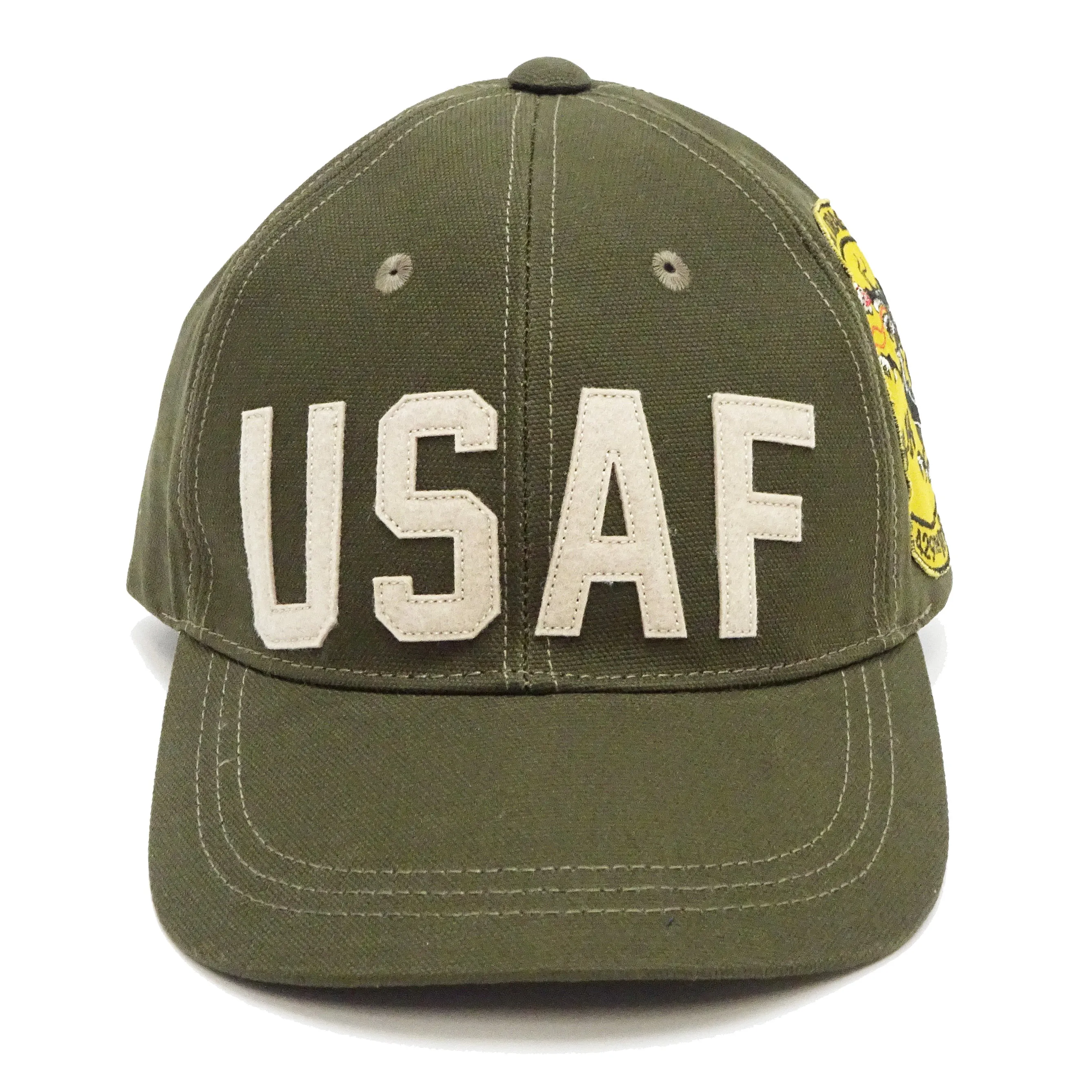 TOYS McCOY Cap Men's Casual USAF Military Patch Custom Cotton Oxford No-Mesh Baseball Cap TMA2412 Olive