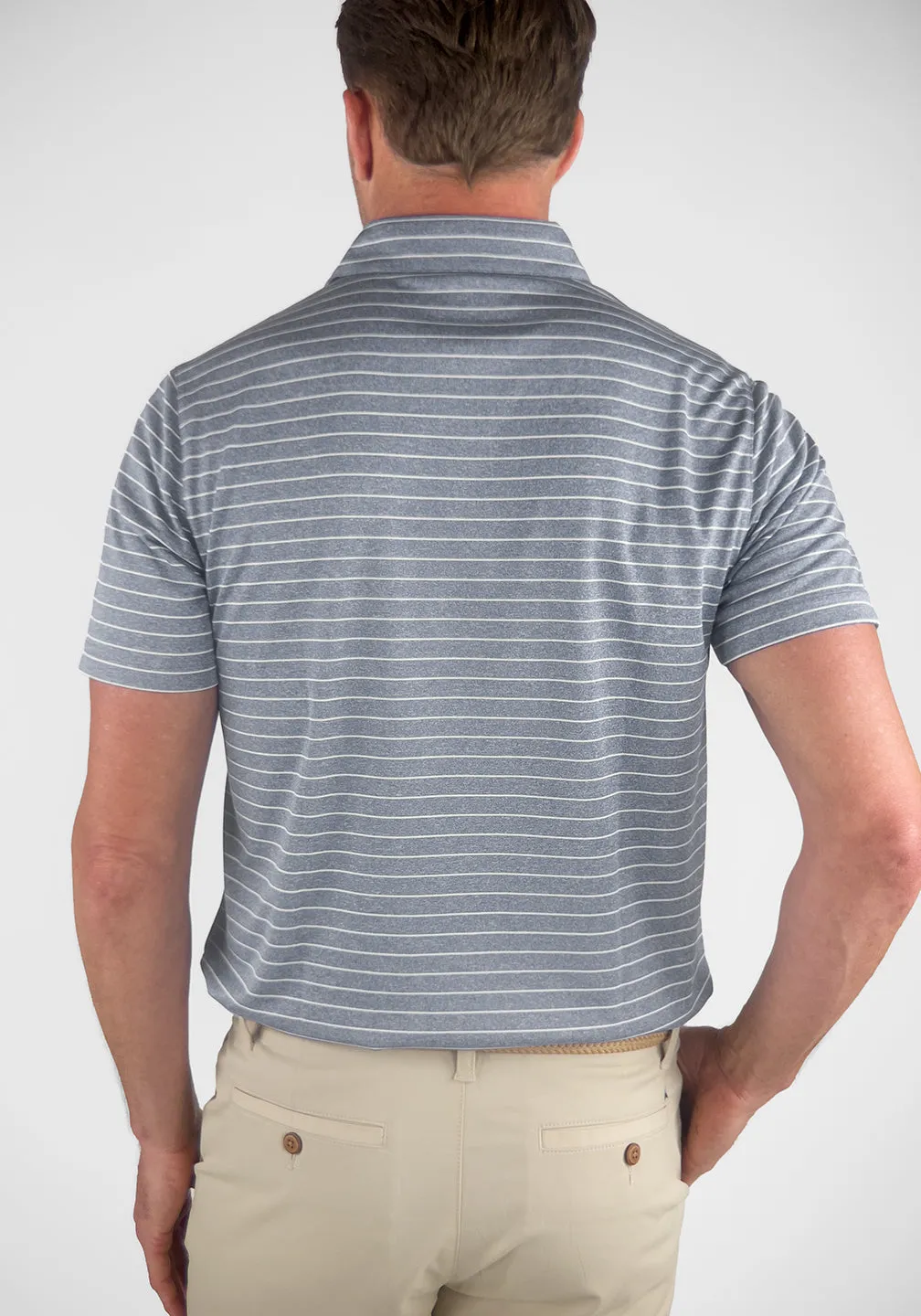 UPF Recycle Polyester Stripe Jersey Polo