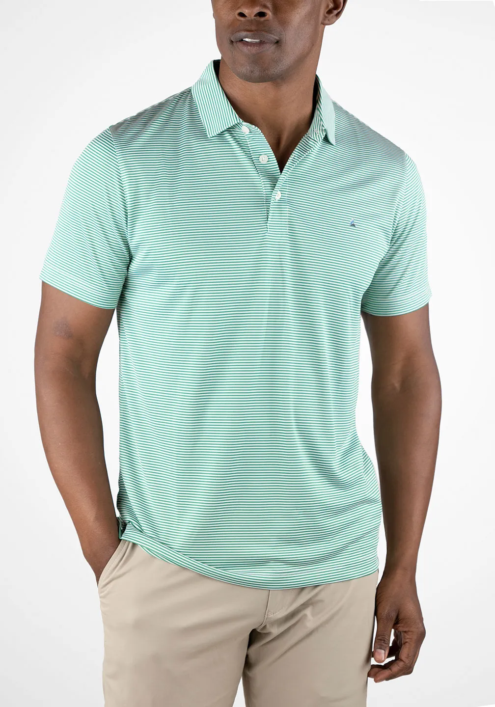 UPF Recycle Polyester Stripe Jersey Polo