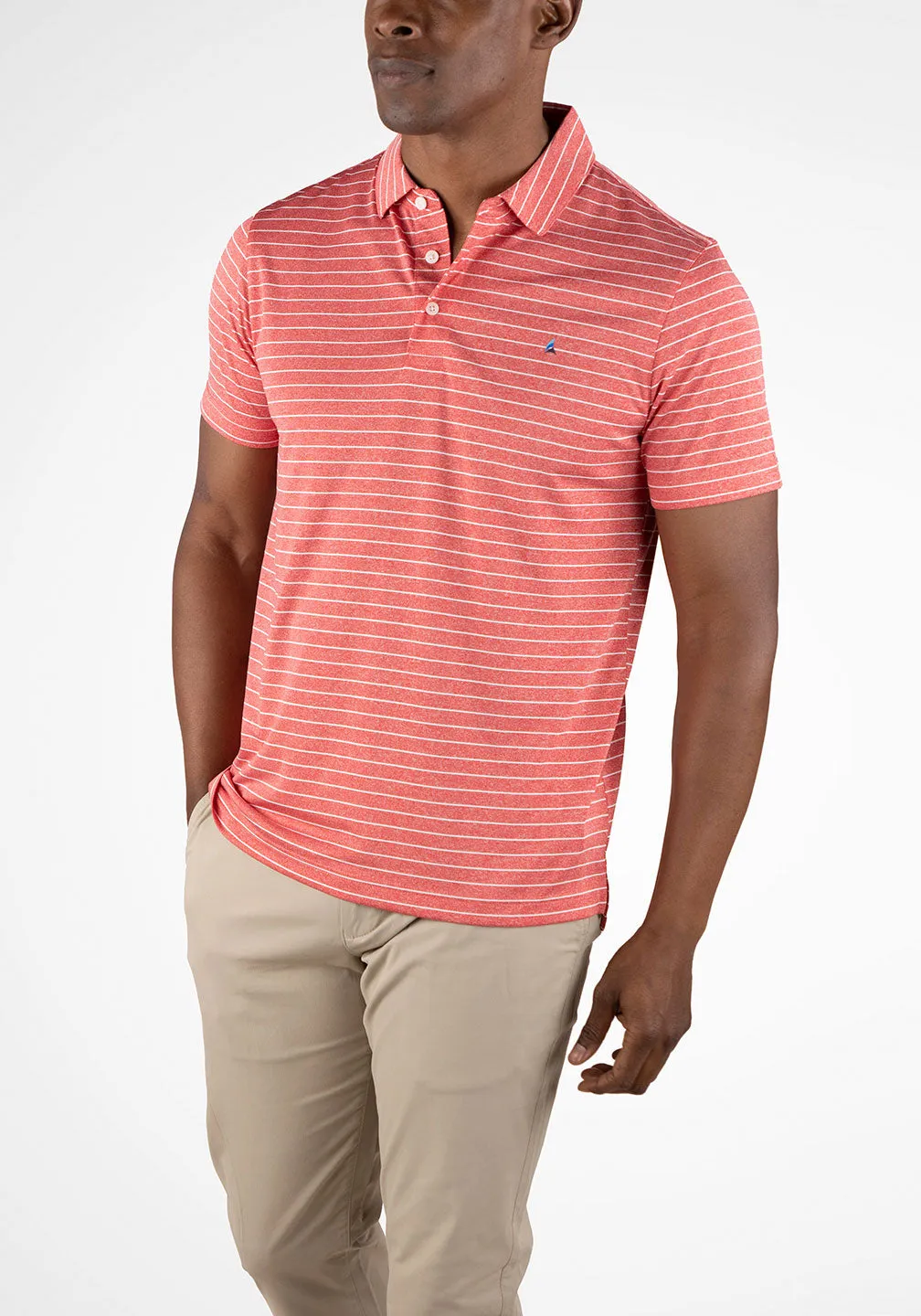 UPF Recycle Polyester Stripe Jersey Polo