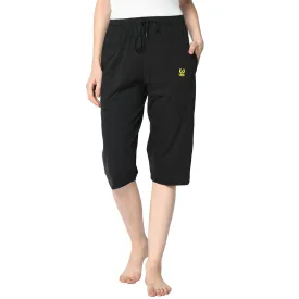 Vimal Jonney Black 3/4th Capri For Women's