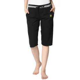 Vimal Jonney Black 3/4th Capri For Women's