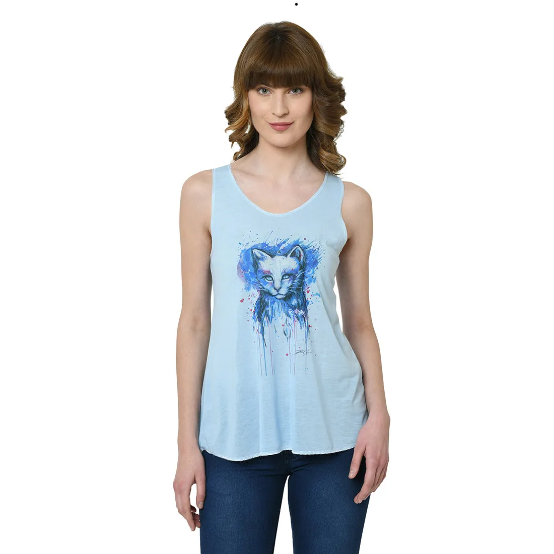 Vimal Jonney Blue Tank Top For Women's