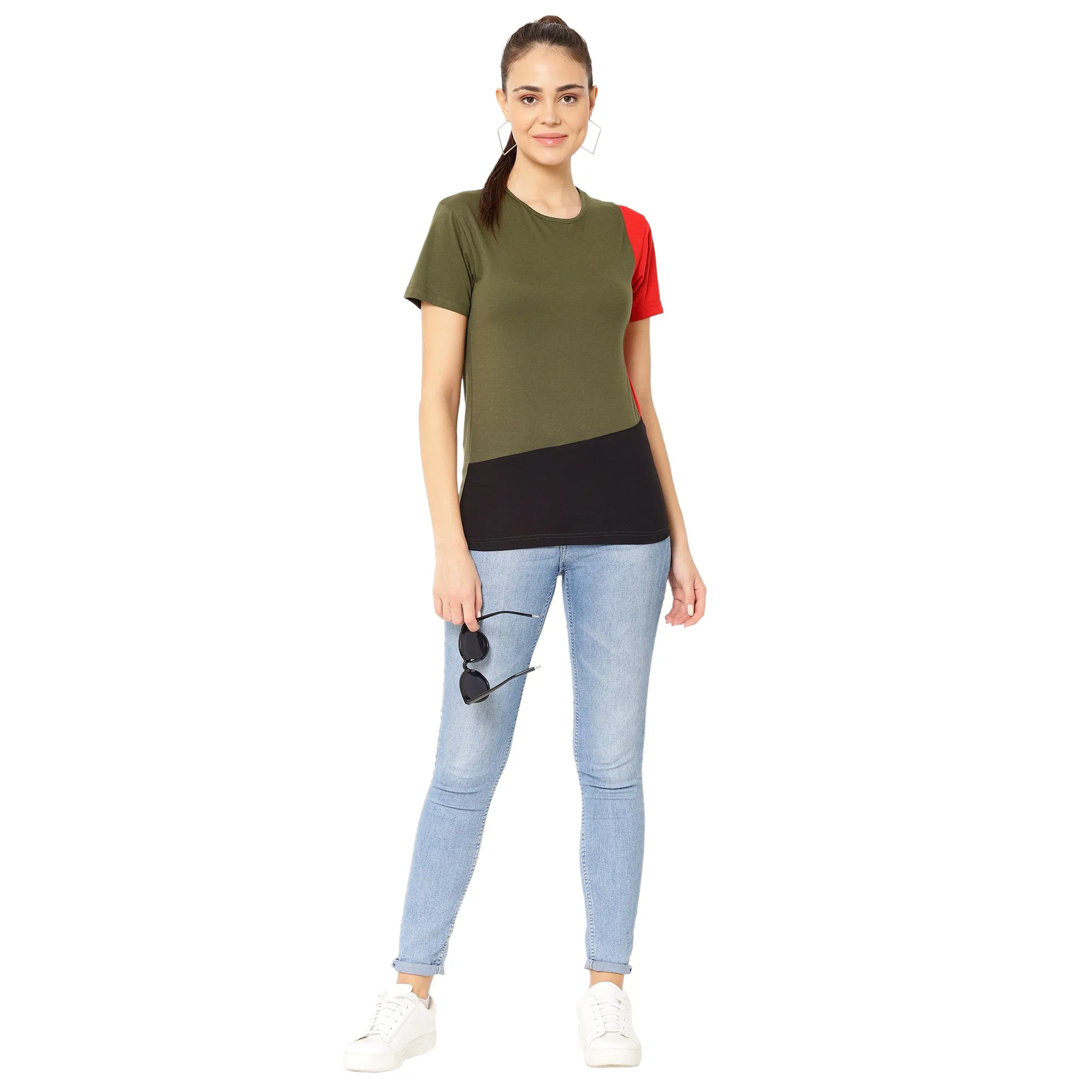 Vimal Jonney Green Color T-shirt For Women