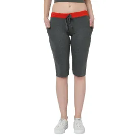 Vimal Jonney Grey 3/4th Capri For Women's