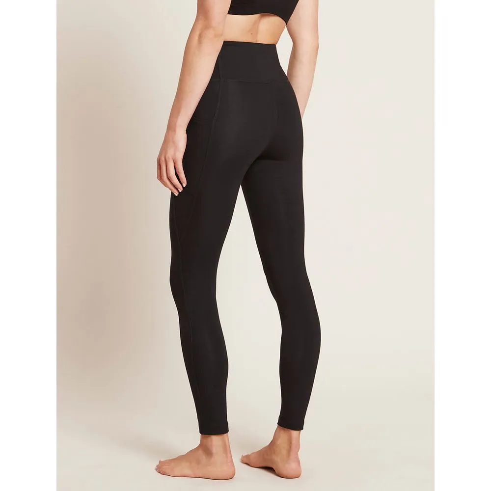 Womens Active High-Waisted Full Leggings with Pocket - Black