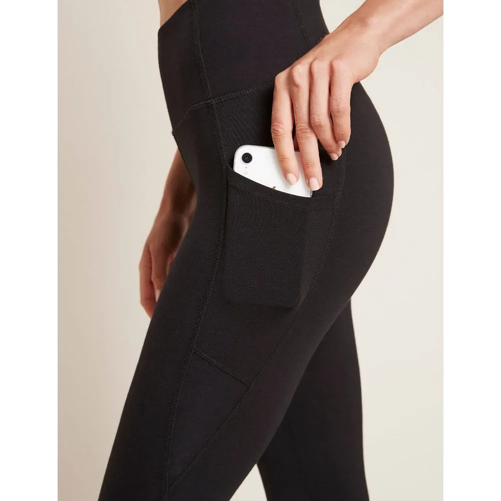 Womens Active High-Waisted Full Leggings with Pocket - Black