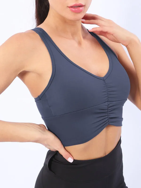 Women's Front Ruched Support Sports Bra