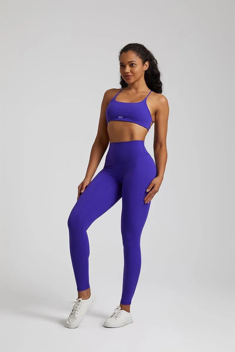 Women's High-Waist Yoga Leggings Set with Four-Strap Vest - GFIT 2.0 Sports