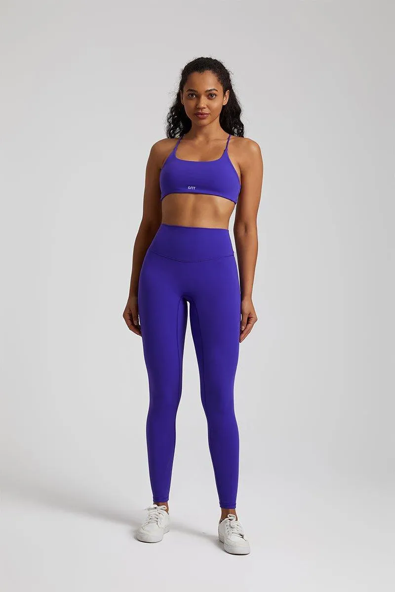 Women's High-Waist Yoga Leggings Set with Four-Strap Vest - GFIT 2.0 Sports