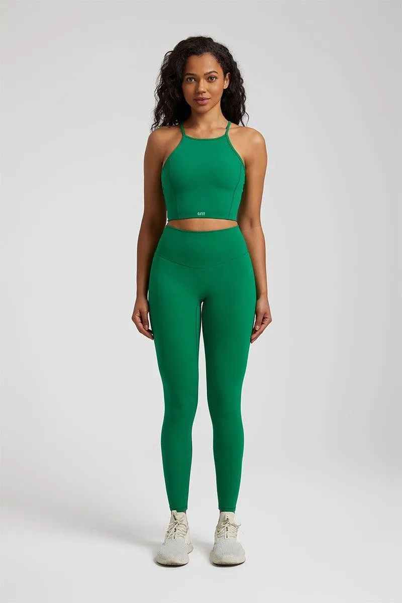 Women's Yoga Set - GFIT 2.0 Spaghetti Strap Vest & High-Waist Leggings