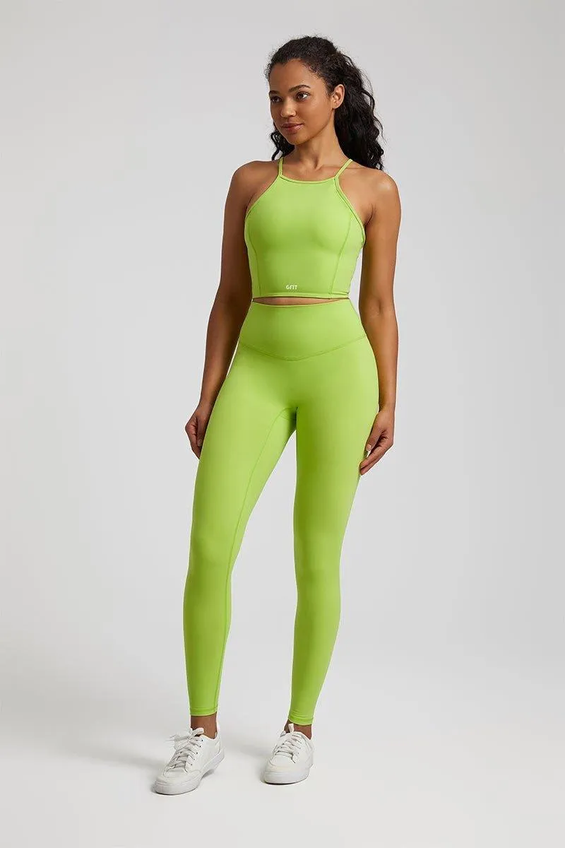 Women's Yoga Set - GFIT 2.0 Spaghetti Strap Vest & High-Waist Leggings