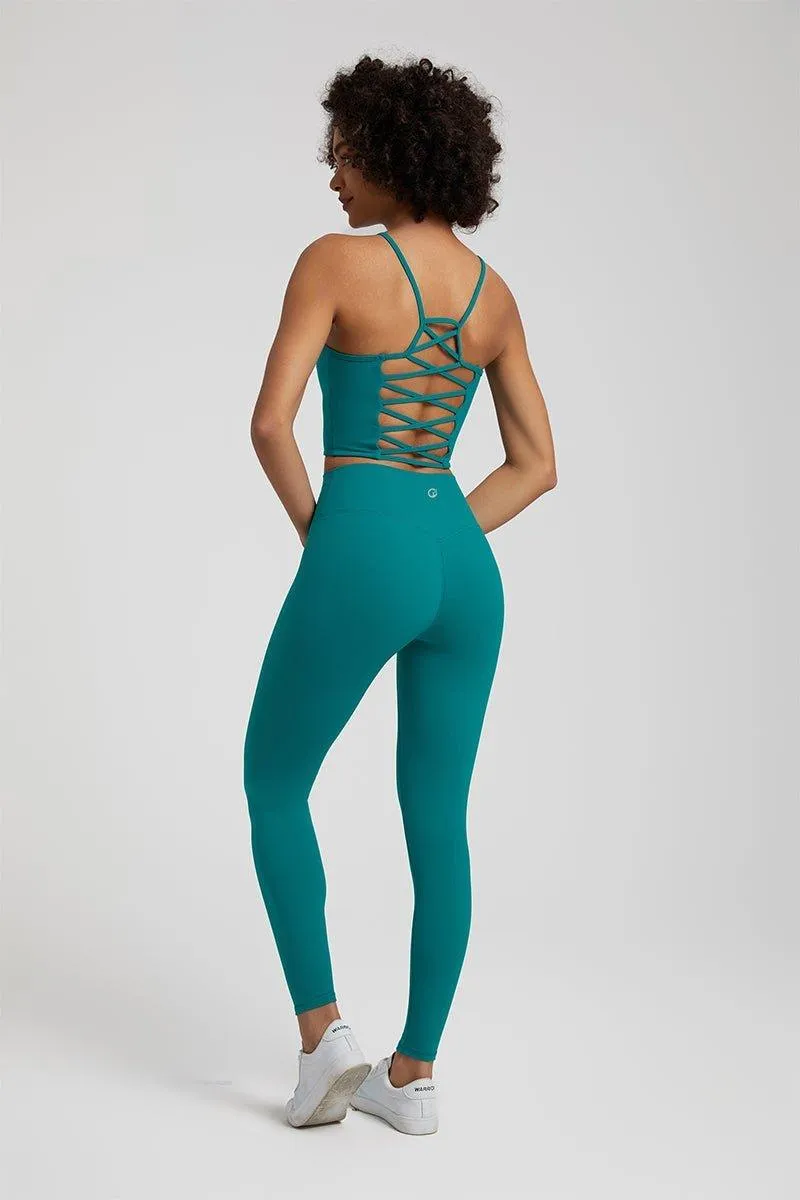 Women's Yoga Set - GFIT 2.0 Spaghetti Strap Vest & High-Waist Leggings