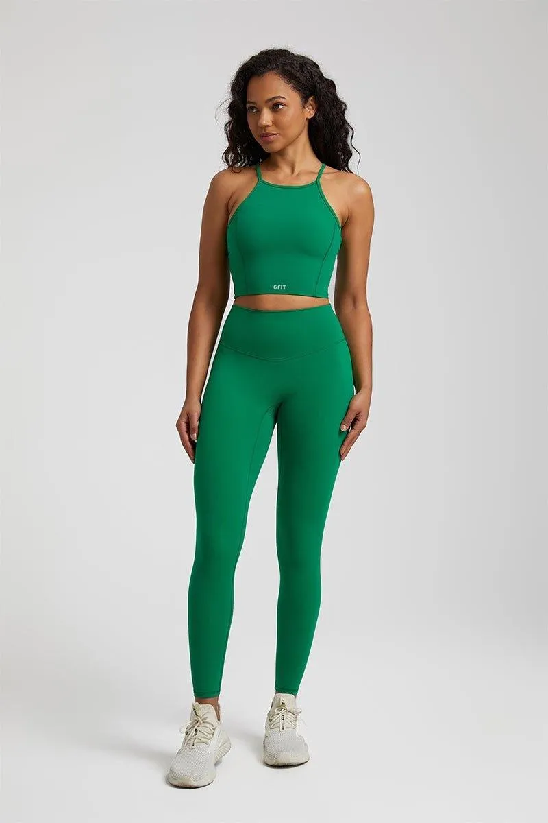 Women's Yoga Set - GFIT 2.0 Spaghetti Strap Vest & High-Waist Leggings