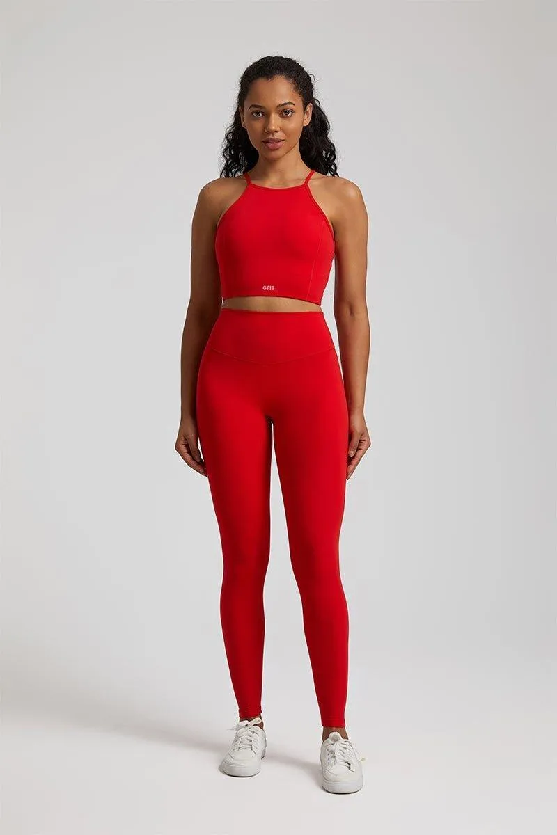 Women's Yoga Set - GFIT 2.0 Spaghetti Strap Vest & High-Waist Leggings