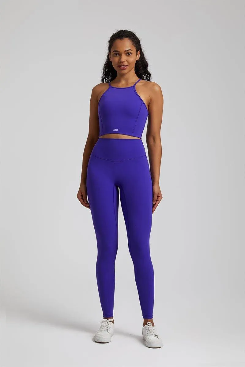 Women's Yoga Set - GFIT 2.0 Spaghetti Strap Vest & High-Waist Leggings