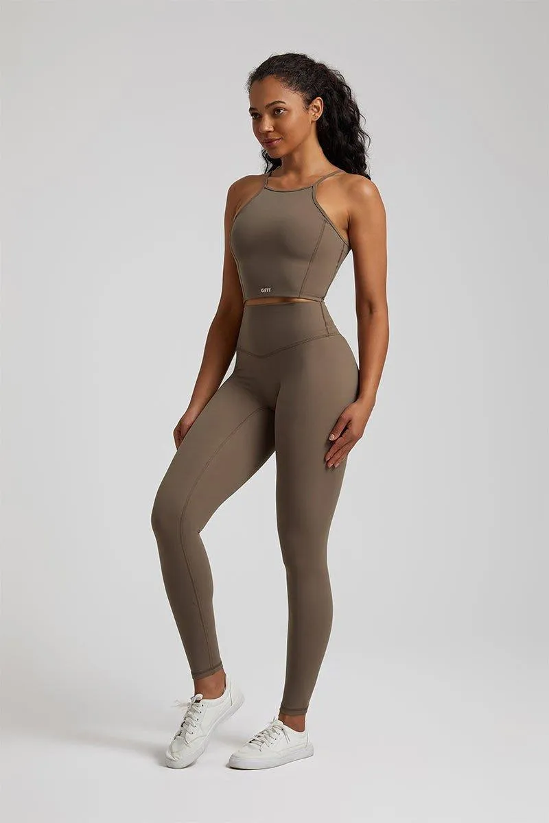 Women's Yoga Set - GFIT 2.0 Spaghetti Strap Vest & High-Waist Leggings