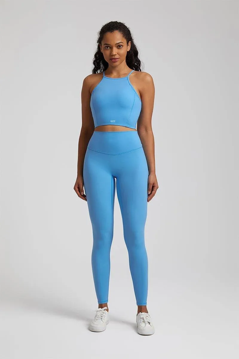 Women's Yoga Set - GFIT 2.0 Spaghetti Strap Vest & High-Waist Leggings