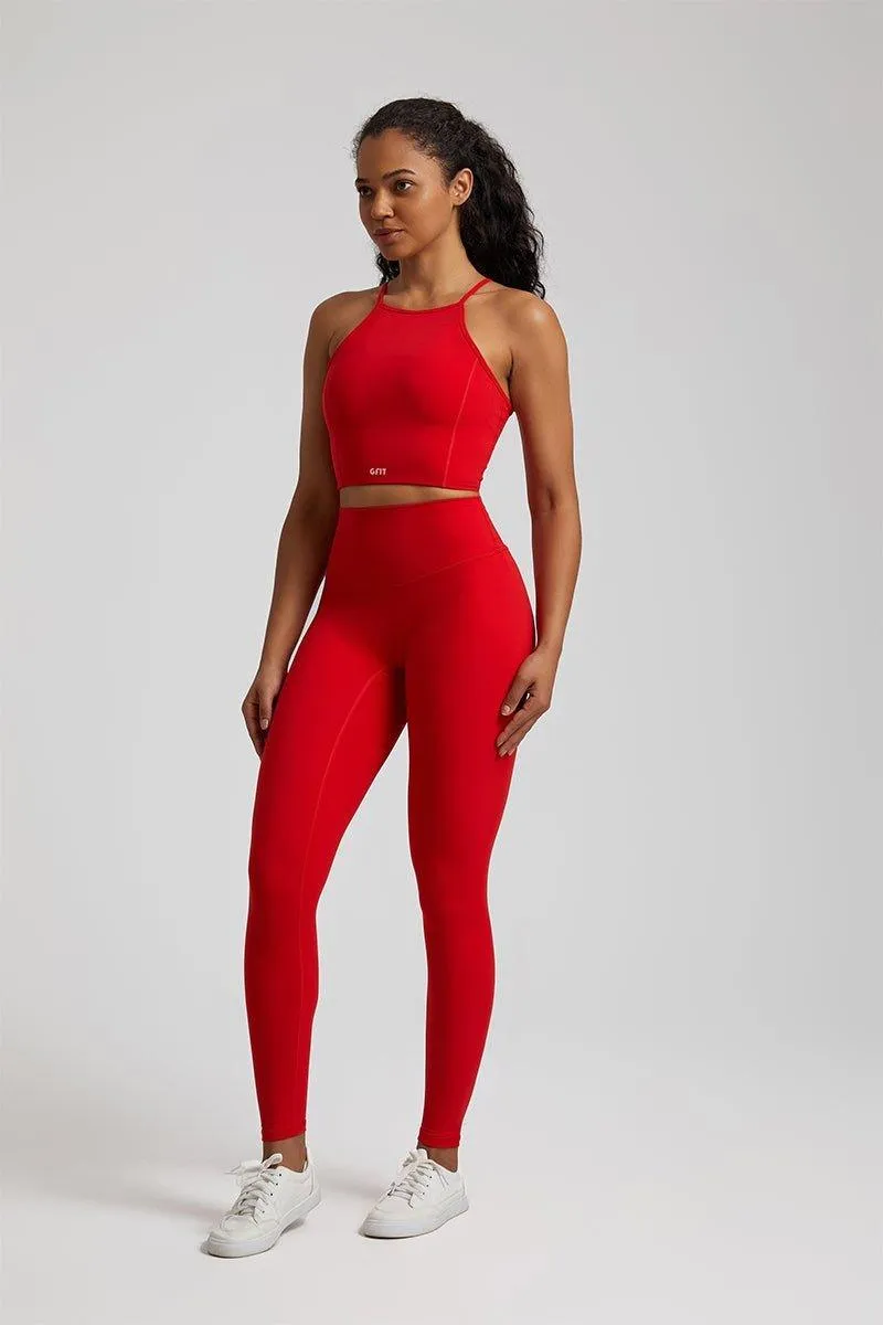 Women's Yoga Set - GFIT 2.0 Spaghetti Strap Vest & High-Waist Leggings