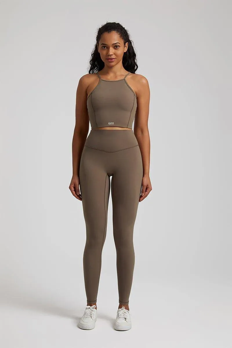 Women's Yoga Set - GFIT 2.0 Spaghetti Strap Vest & High-Waist Leggings