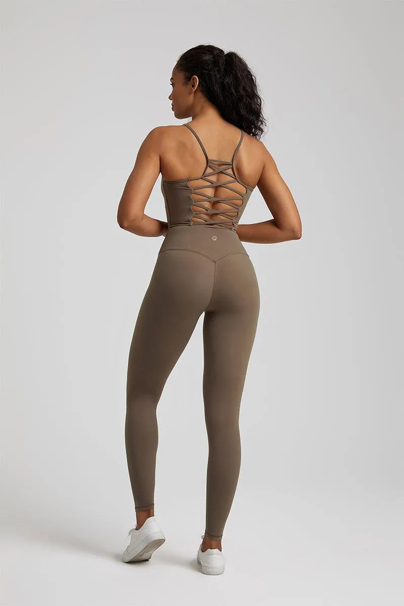 Women's Yoga Set - GFIT 2.0 Spaghetti Strap Vest & High-Waist Leggings