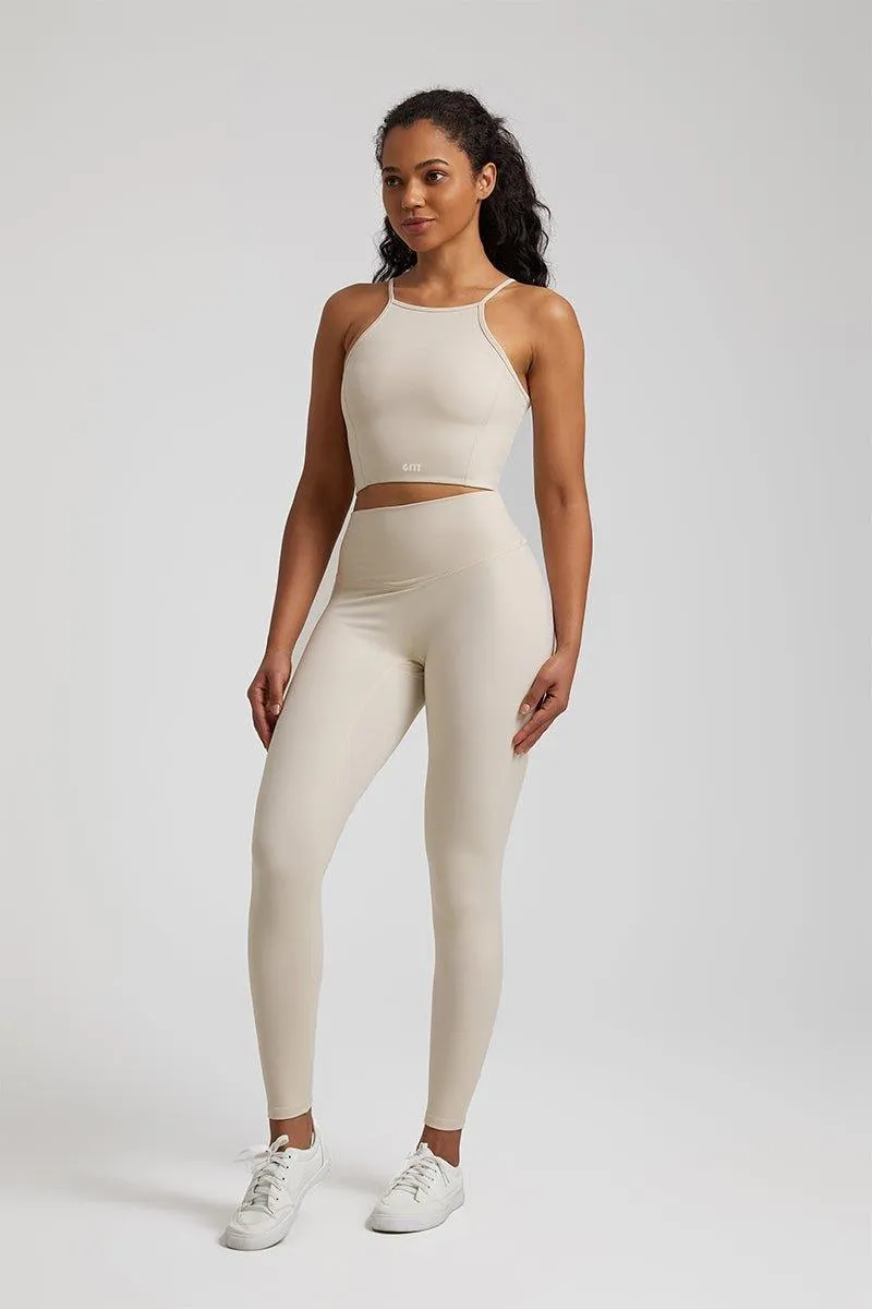 Women's Yoga Set - GFIT 2.0 Spaghetti Strap Vest & High-Waist Leggings